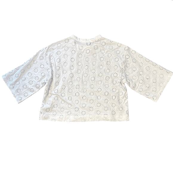 NWT Madewell Embroidered Wide-Sleeve Boxy Tee White Size XXS - Picture 5 of 7